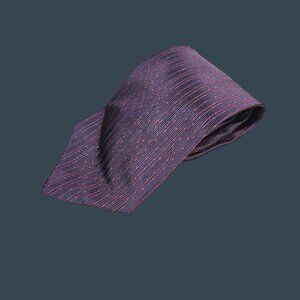 Calvin Klein Burgundy & Red Striped 100% Silk Mens Tie